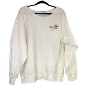 Hollister Size Medium Oversized Cropped Sweater "Found Peace at Chelsea Market"